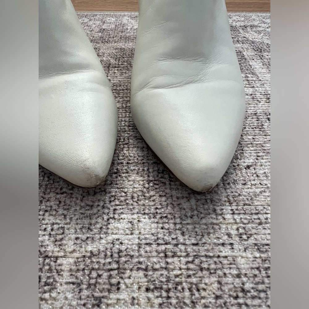 Anthropologie joie white ankle boots - size 38 women’s 7.5 white - Picture 5 of 6